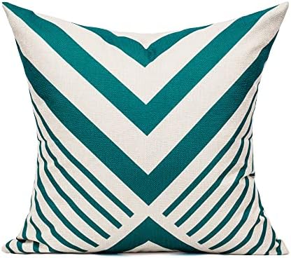 All Smiles Turquoise Teal Couch Accent Throw Pillows Cases Cushion Covers 16×16 Set of 4 Outdoor for Sofa Patio,Modern Décor