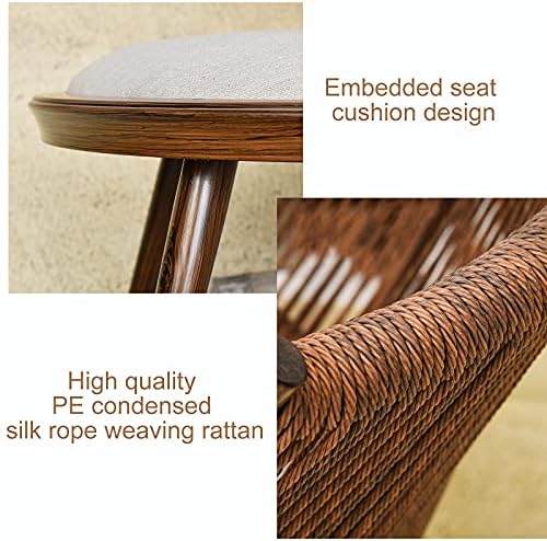 5 Piece Patio Furniture Set Patio Conversation Sets, All Weather Outdoor Bistro Set with Footstool and Cushions, Balcony Furniture for Backyard Pool Porch Deck