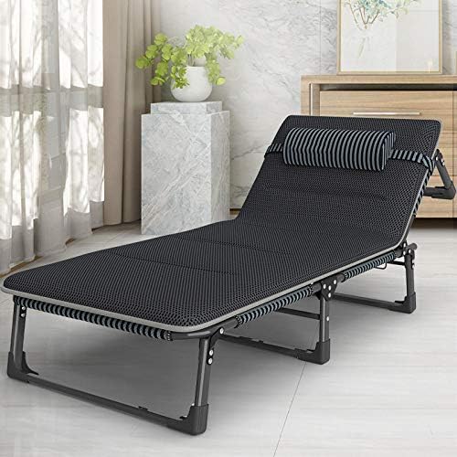 Heavy Duty Zero Gravity Reclining, Deck Chair Recliners, Terrace Outdoor Recliners, Oversized Adjustable Sun Loungers, With Headrest Support 440lbs-Black Rod Stripes+4D Breathable Cotton Pad