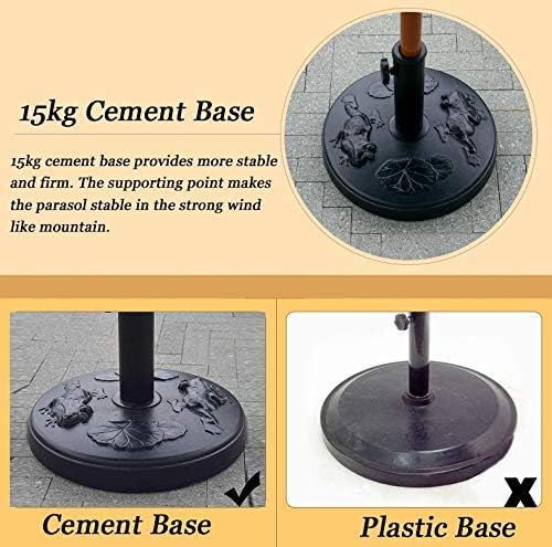 Parasol Umbrella 8.9 Feet Patio Umbrella Pool/gazebo Sun Umbrella with Stable Cement Base, Double-Layer Reinforced Umbrella Bone, Windproof (Color : Khaki)