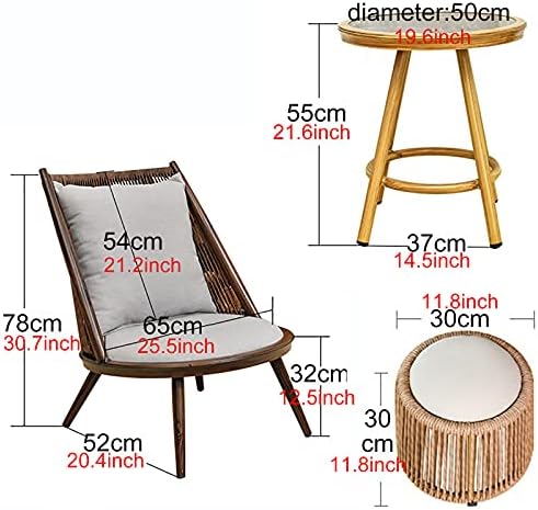5 Piece Patio Furniture Set Patio Conversation Sets, All Weather Outdoor Bistro Set with Footstool and Cushions, Balcony Furniture for Backyard Pool Porch Deck