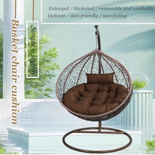 Seat Cushion for Hanging Chair, Comfortable Swing Chairs Cushions, Soft Patio Hanging Chair Cushion Pad for Outdoor Indoor Egg Hanging Basket Chair Egg Chair Cushion,rose red,120CM