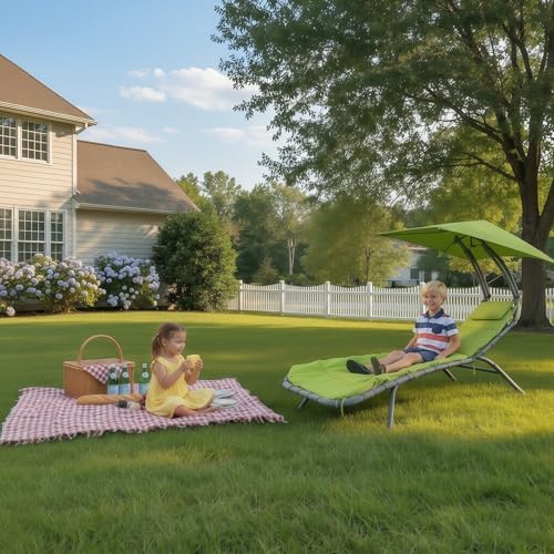 Hi_friend Replacement Cushion Pad and Umbrella for Hanging Lounge Chair Outdoor Chaise Hanging Hammock Chair Pillow Pad (Blue,Green,Khaki,Rust) (Green)