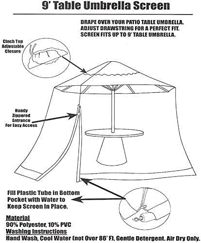 Outdoor Garden Umbrella Your Parasol into a Gazebo Lightweight and Portable Umbrella Mosquito Net Cove (Size : 230 * 275cm)
