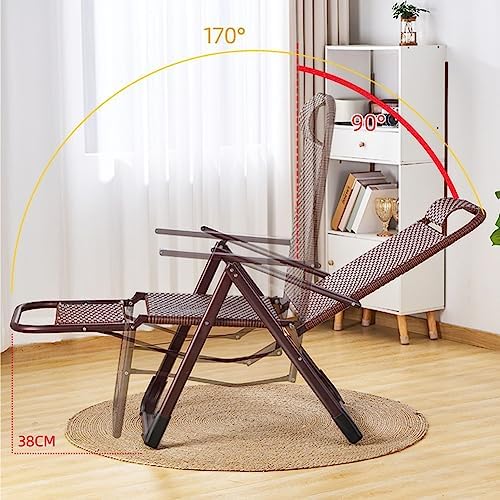 Adjustable Folding Zero Gravity Lounge Chair - Patio Wicker Rattan Recliner for Beach, Pool, Lawn, Camping, Outdoor & Indoor Use - Black Color, Perfect for Relaxation