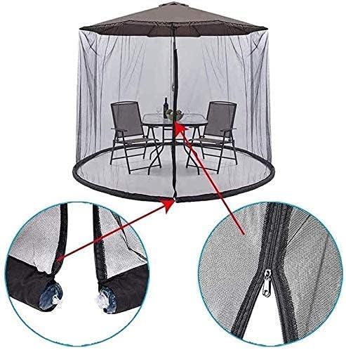 Outdoor Garden Umbrella Your Parasol into a Gazebo Outdoor Garden Table Umbrella Parasol Mosquito Net Cover Netting Gazebo Canopy, Zipper Opening and Water Tube At Baseols