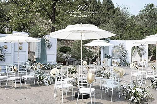 Parasol Umbrella Outdoor Market Table Umbrellas with Tilt Metal Pole, Gazebo Dock Waterproof Patio Umbrella, Great Protection Against UV Rays (Color : White)