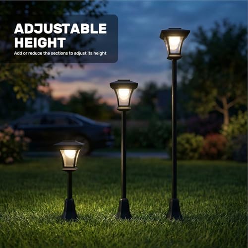 Taylor & Brown 1.5m Tall Solar Powered Lamp Post Light - LED Garden Lantern for Outdoor Lighting, Decorative Patio Lights for Pathway, Walkway, Driveway or Yard