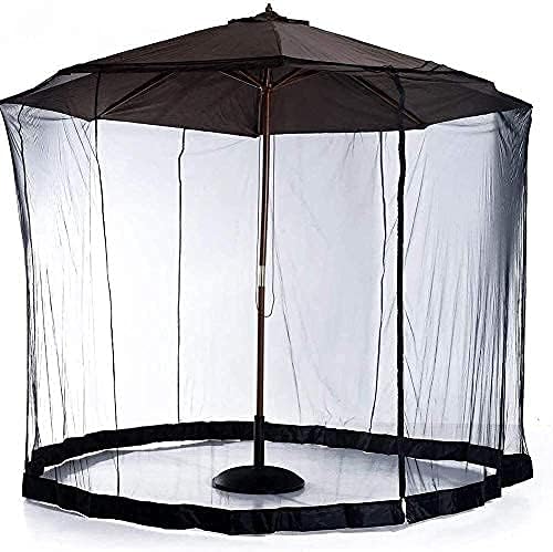 Outdoor Garden Umbrella Your Parasol into a Gazebo Outdoor Patio Umbrella Netting Screen Mosquito Garden Water-Resistant with Zipper Door And Polyester Mesh Nettingols for Camping
