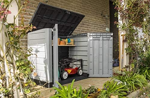 Store it Out Ace Storage Box 1200 Litres for Wheelie Bins or Garden Tools with Gas Struts Rubbish Bin Box Device Box Shed for 2 x 240 Litre Wheelie Bins 100% Mildew Free Through Ventilation
