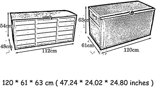 Garden Cabinets 460L Outdoor Garden Tools Cabinet Courtyard Lockable Storage Box Storage Shed (Color : Black, Size : 1206163cm) (Brown 120x61x63cm)