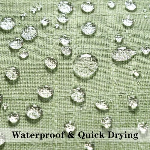 Kevin Textile Pack of 2 Outdoor Waterproof Pillow Covers Decorative Farmhouse Throw Pillow Covers Checkered Couch Pillow Covers Spring for Patio Tent Bed Sofa Living Room 12x20 Inch Sage Green