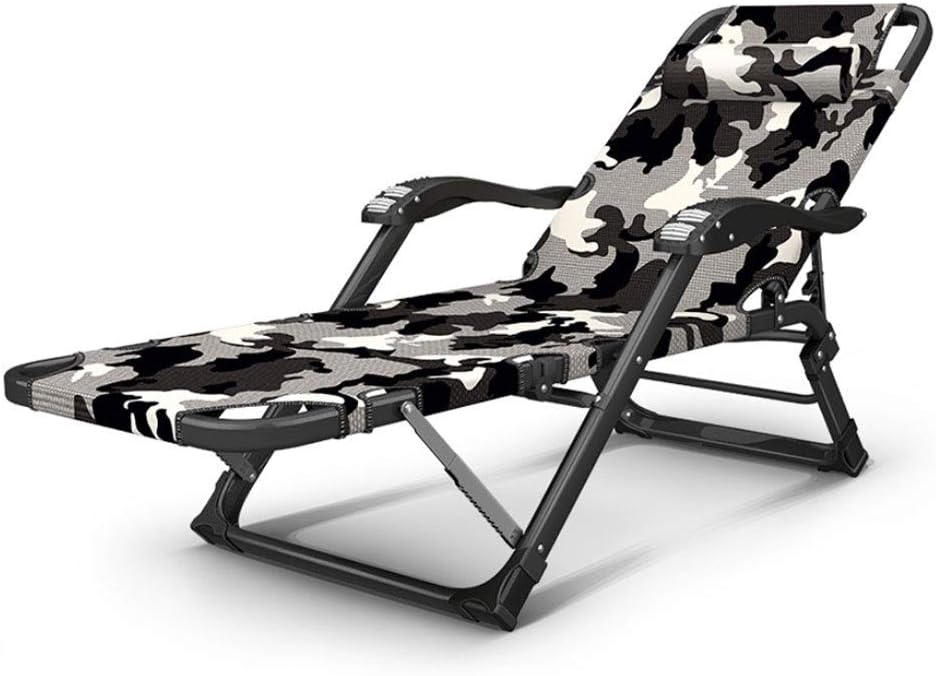 Portable Folding Sun Lounger Chair - Heavy Duty Metal Recliner for Outdoor Garden, Deck, Lawn & Patio - Comfortable Relaxing Bed with Beautiful Scenery View