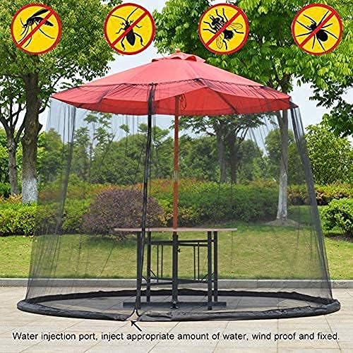 NMDCDH Outdoor Garden Umbrella Your Parasol into a Gazebo Mosquito Bug Net Parasol Outdoor Lawn Garden Camping Umbrella Sunshade Cover (Color : Black, Size : CenterPost 275x230cm)