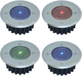 White or Colour Changing Stainless Steel Solar Powered Outdoor LED Deck Decking Lights Waterproof Weather Resistant - Pathway Garden Deck Lawn Patio or Driveway Lights (Multi, x 4)