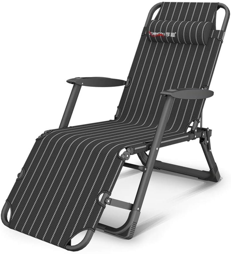 Garden Loungers And Recliners Folding Adjustable Sun Lounger Chair With Breathable Synthetic Fabric sunbed Recliner For Beach Pool Outdoor Patio Camping Feet Steel Textilene (Black)