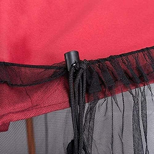 Outdoor Garden Umbrella Your Parasol into a Gazebo Garden Mosquito Cover Net Patio Umbrella Screen with Zipper Doorols for Indoor and Outdoor, Camping (Color : Black, Size : 275 X