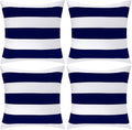 ANECO Pack of 4 Waterproof Pillow Covers Outdoor Throw Pillowcases Square Garden Cushion Case for Home, Garden, Patio,Navy Blue,18 x 18 Inches