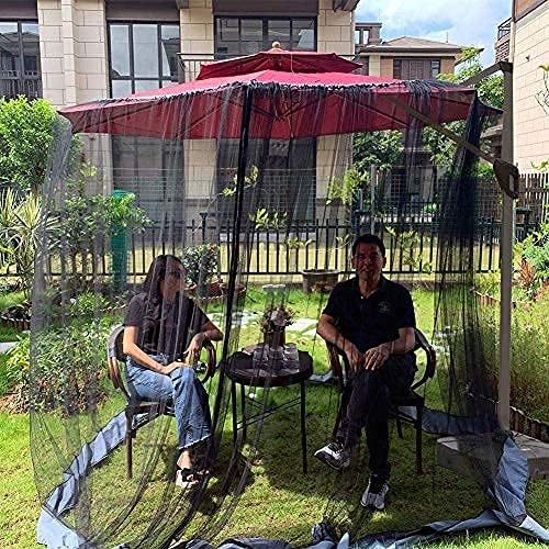 Outdoor Garden Umbrella Your Parasol into a Gazebo Outdoor Sunshade Mosquito Nets Waterproof Anti-insect Roman Umbrella Screen Double Door Design for Patio Courtyard (Color : Black