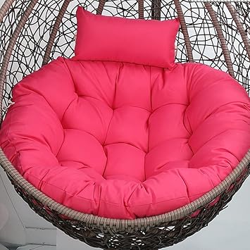Seat Cushion for Hanging Chair, Comfortable Swing Chairs Cushions, Soft Patio Hanging Chair Cushion Pad for Outdoor Indoor Egg Hanging Basket Chair Egg Chair Cushion,rose red,120CM