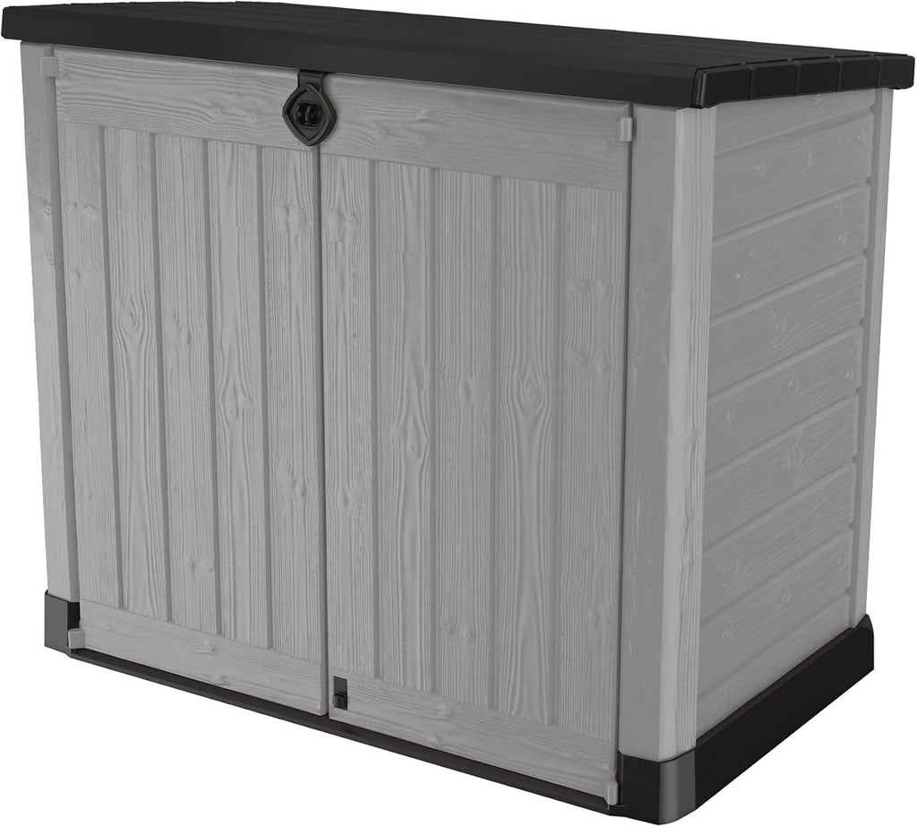 Store it Out Ace Storage Box 1200 Litres for Wheelie Bins or Garden Tools with Gas Struts Rubbish Bin Box Device Box Shed for 2 x 240 Litre Wheelie Bins 100% Mildew Free Through Ventilation