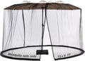 Mosquito Neting for 15FT Double-Sided Patio Umbrella Sunbrella Neting Double Zipper Water Pipe Bottom Used and for Patio Gazebo pop up canopy10x10 Interchangeable (Black 15ft)