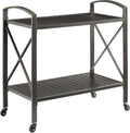 Crosley Furniture CO7390-BZ Kaplan Outdoor Metal Bar Cart, Oil Rubbed Bronze