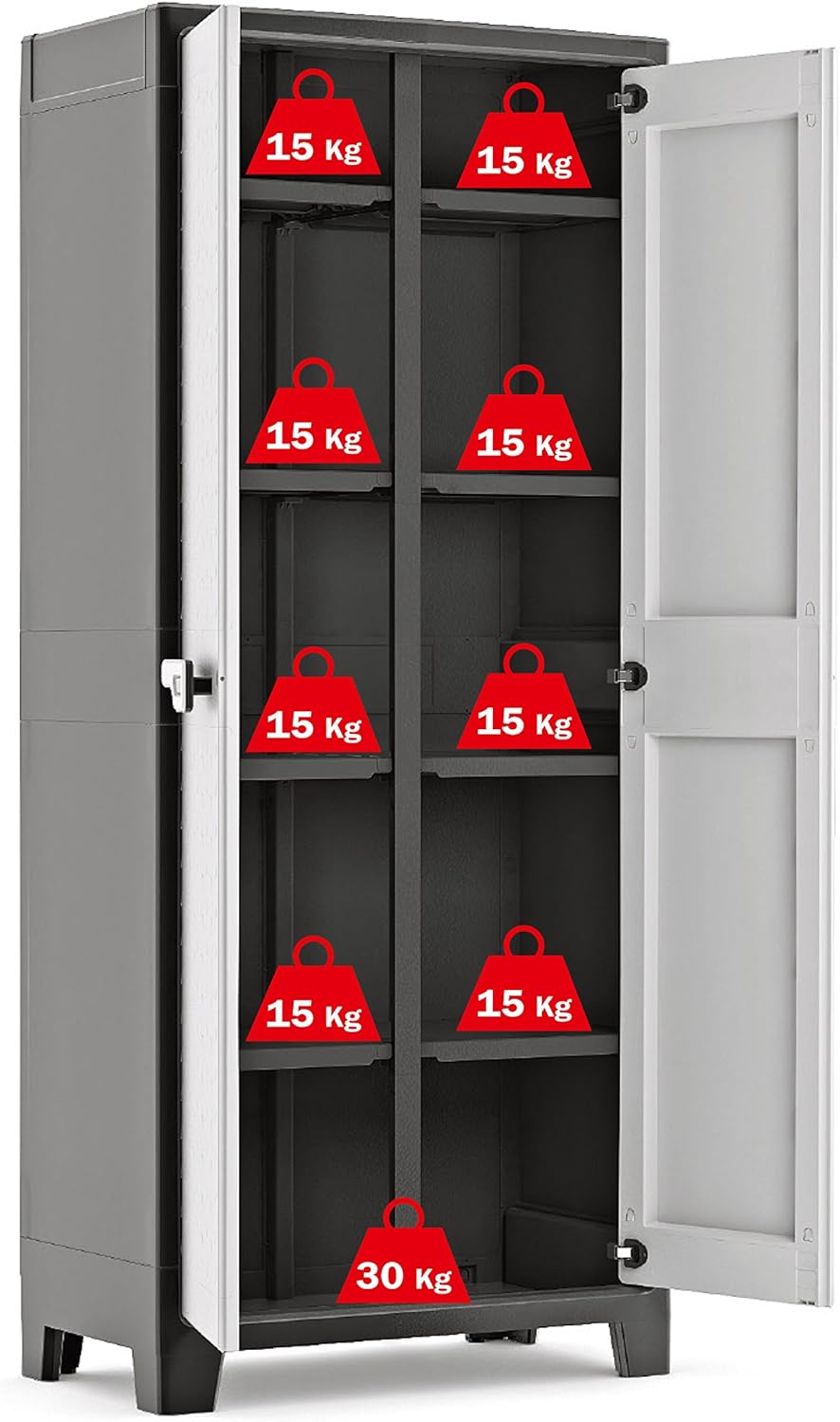 Kis Titan Water Resistant Multispace Plastic Cupboard - Garden Storage Box Outdoor Locker