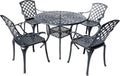 Hi-Line Gift Ltd. Timeless Beauty- Stylish Cast Aluminium Bistro Set in Black