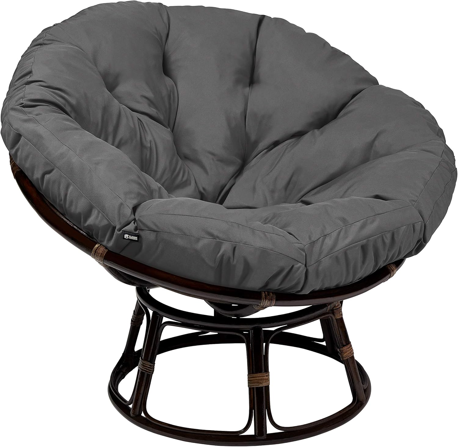 Classic Accessories 60-541-040801-EC Montlake Water-Resistant 50 Inch, Light Charcoal Papasan Cushion, 42"-50" DIA